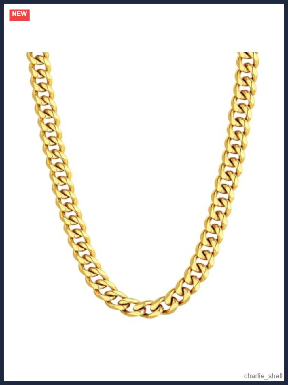 Chunky Cuban Link Gold Tone Chain Necklace Hip Hop Costume Jewelry 32"